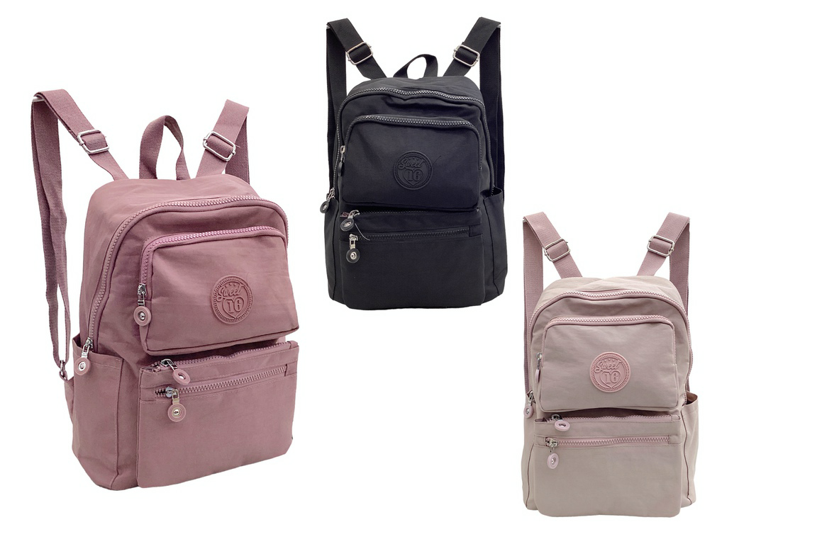 Mochila (26x34x13Cm - Negro, Chocolate, Rosado)